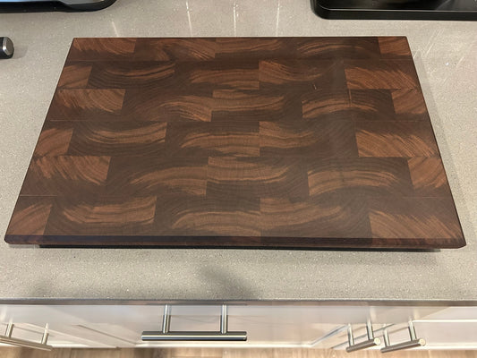 Beautiful Large Eastern Black Walnut End Grain Cutting Board