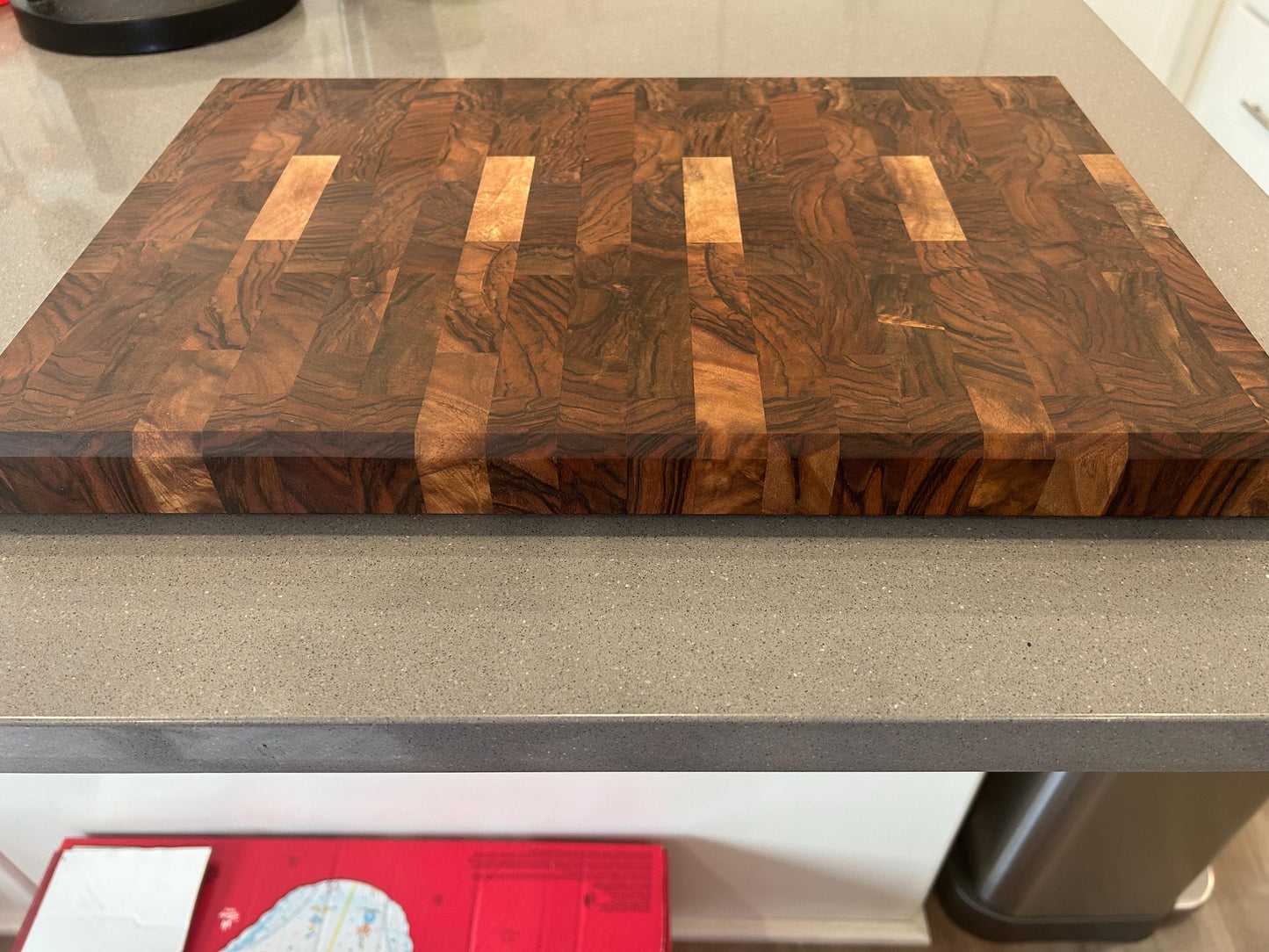 Beautiful Large End Grain Cutting Board Made of Orchard Walnut