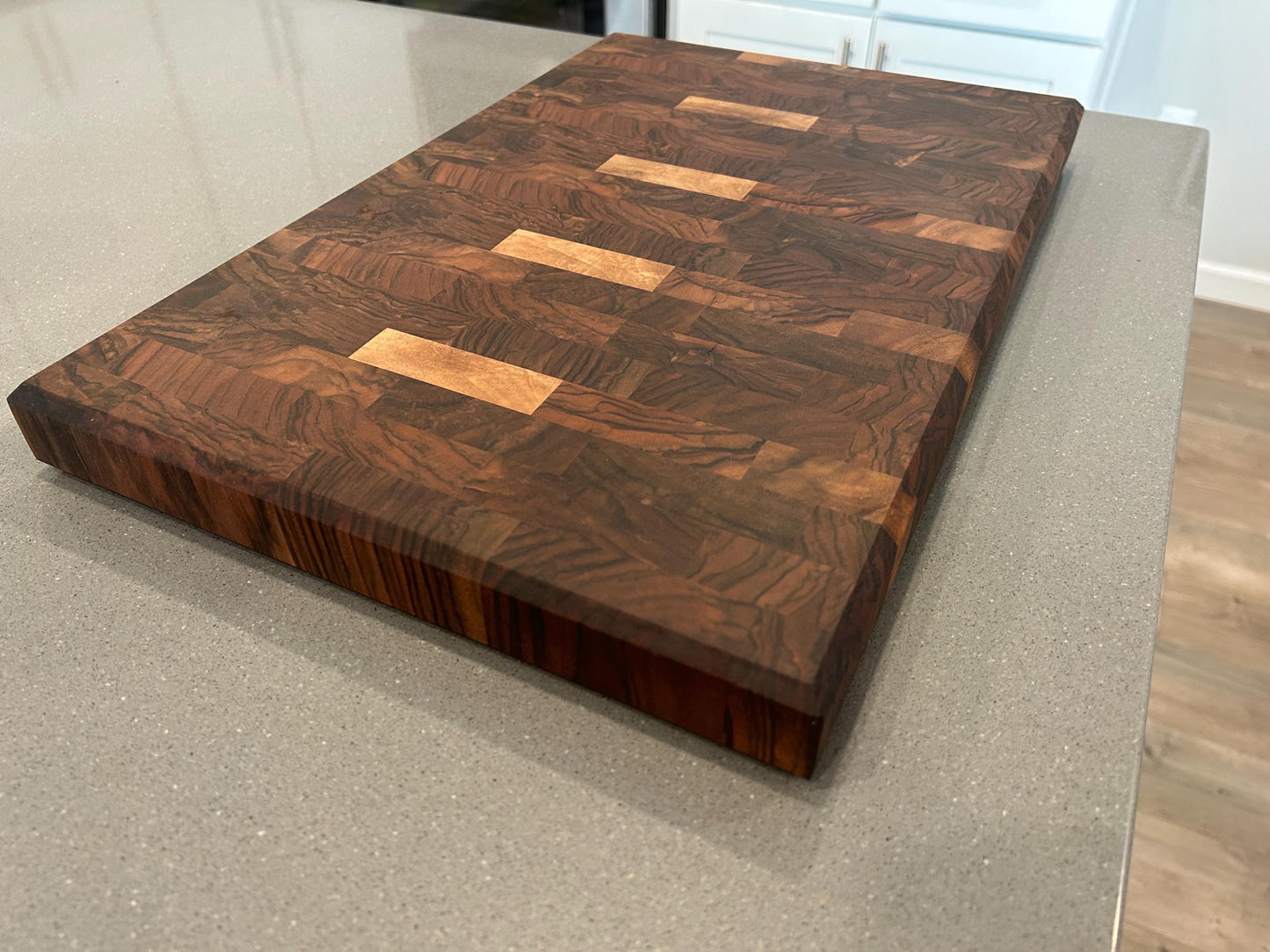 Beautiful Large End Grain Cutting Board Made of Orchard Walnut